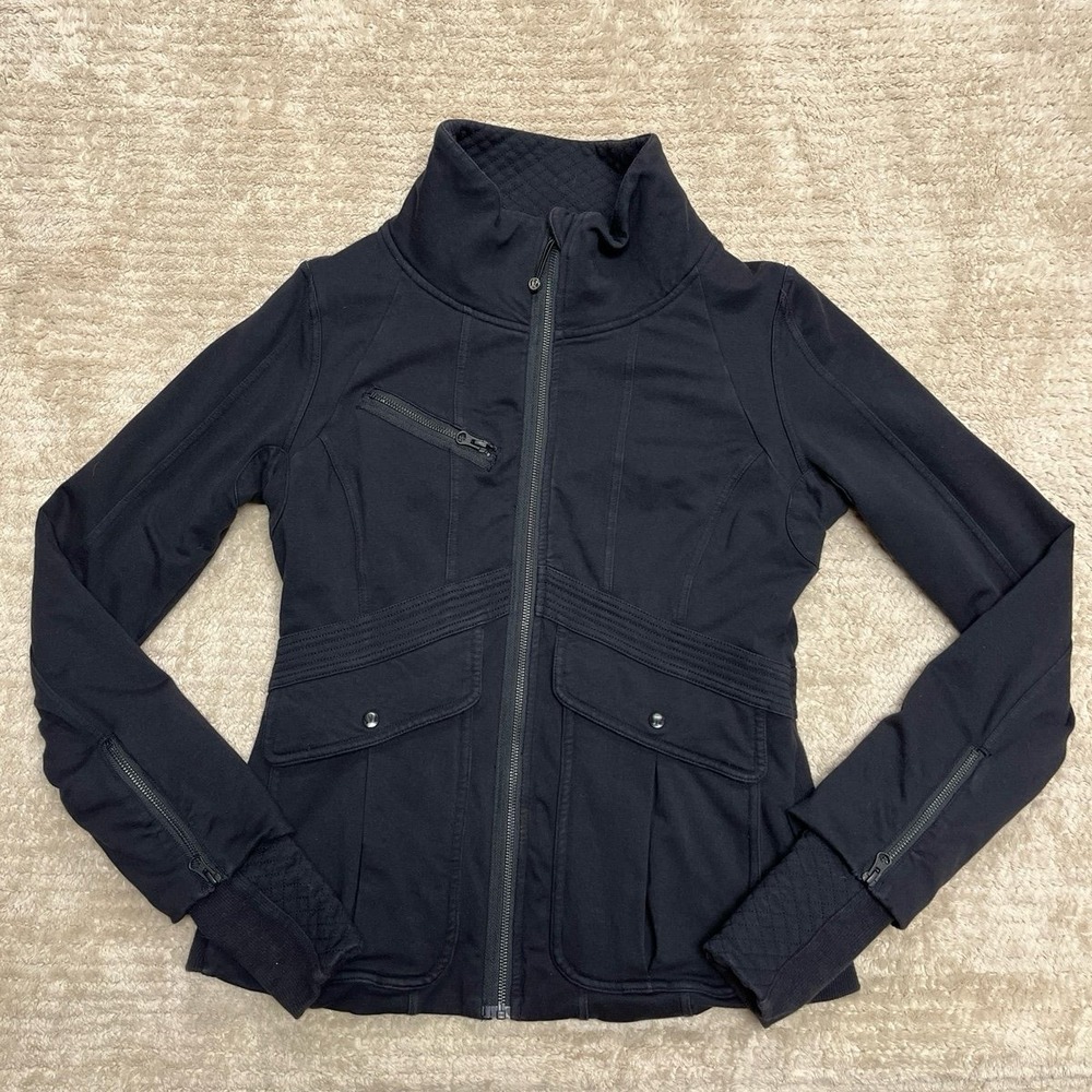 Lululemon Black "It's Happening" Moto Utility Jacket - Size 12 women's